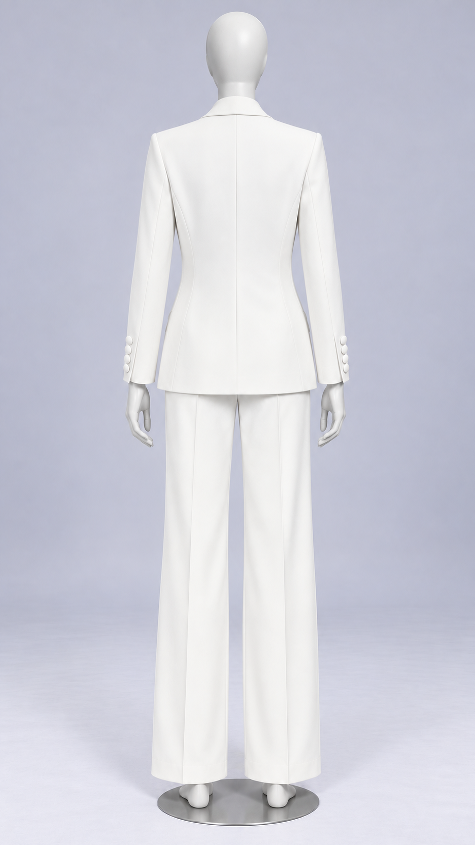 Alessia Crystal-Ray Suit Set — White mannequin back