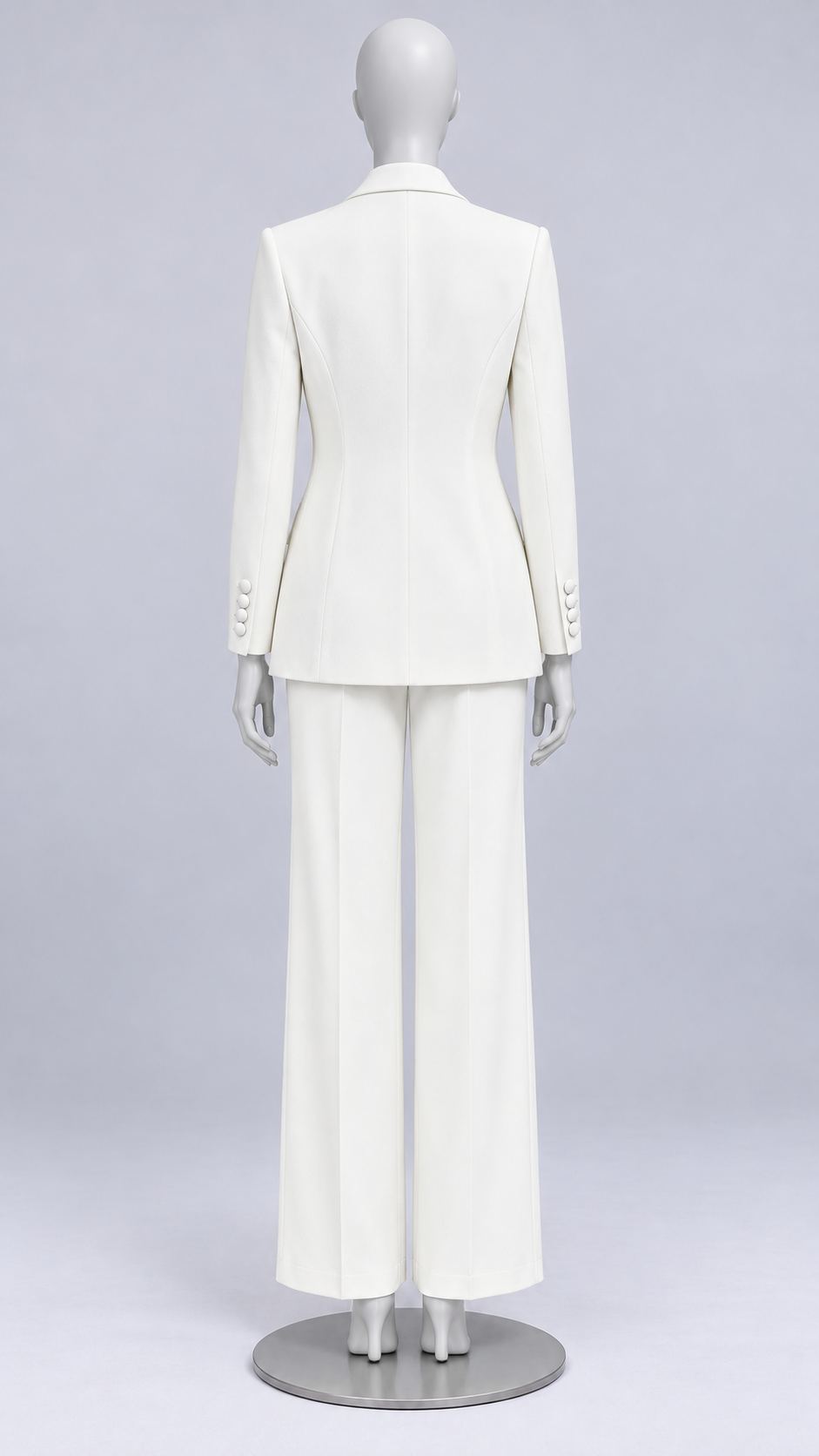 Rowena Sequin-Vine Suit Set — White mannequin back