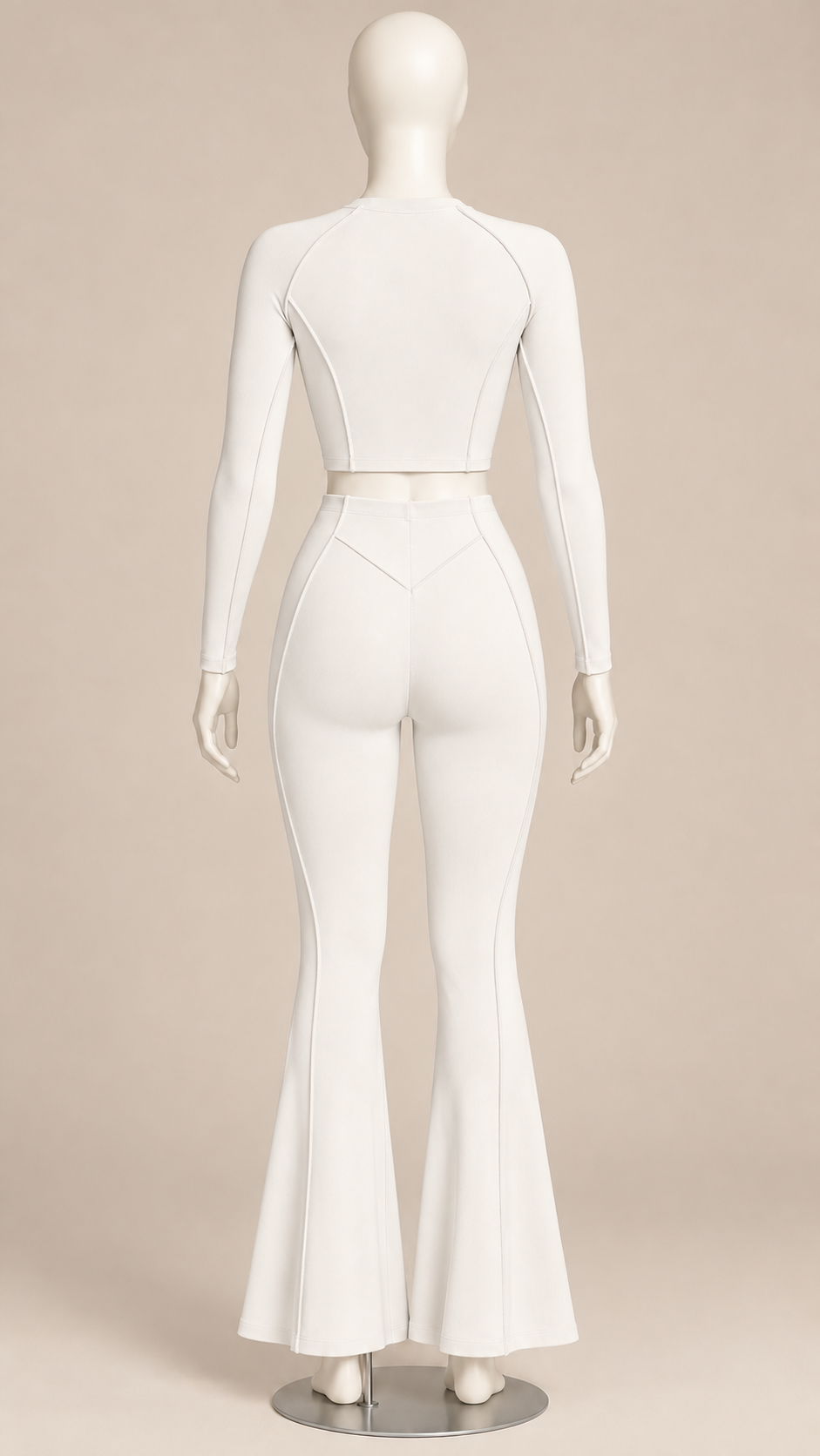 Tindra Seamline Flare Set — White mannequin back