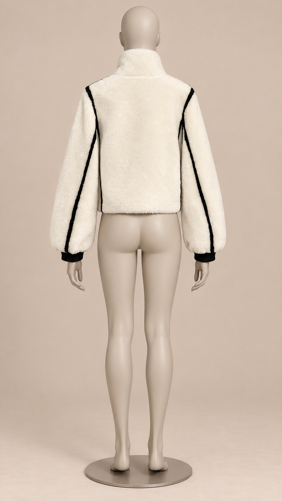 Leocadia Contrast-Seam Jacket — White mannequin back