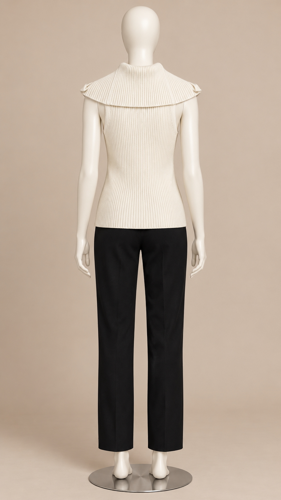 Elowen Wing-Collar Tank — White mannequin back