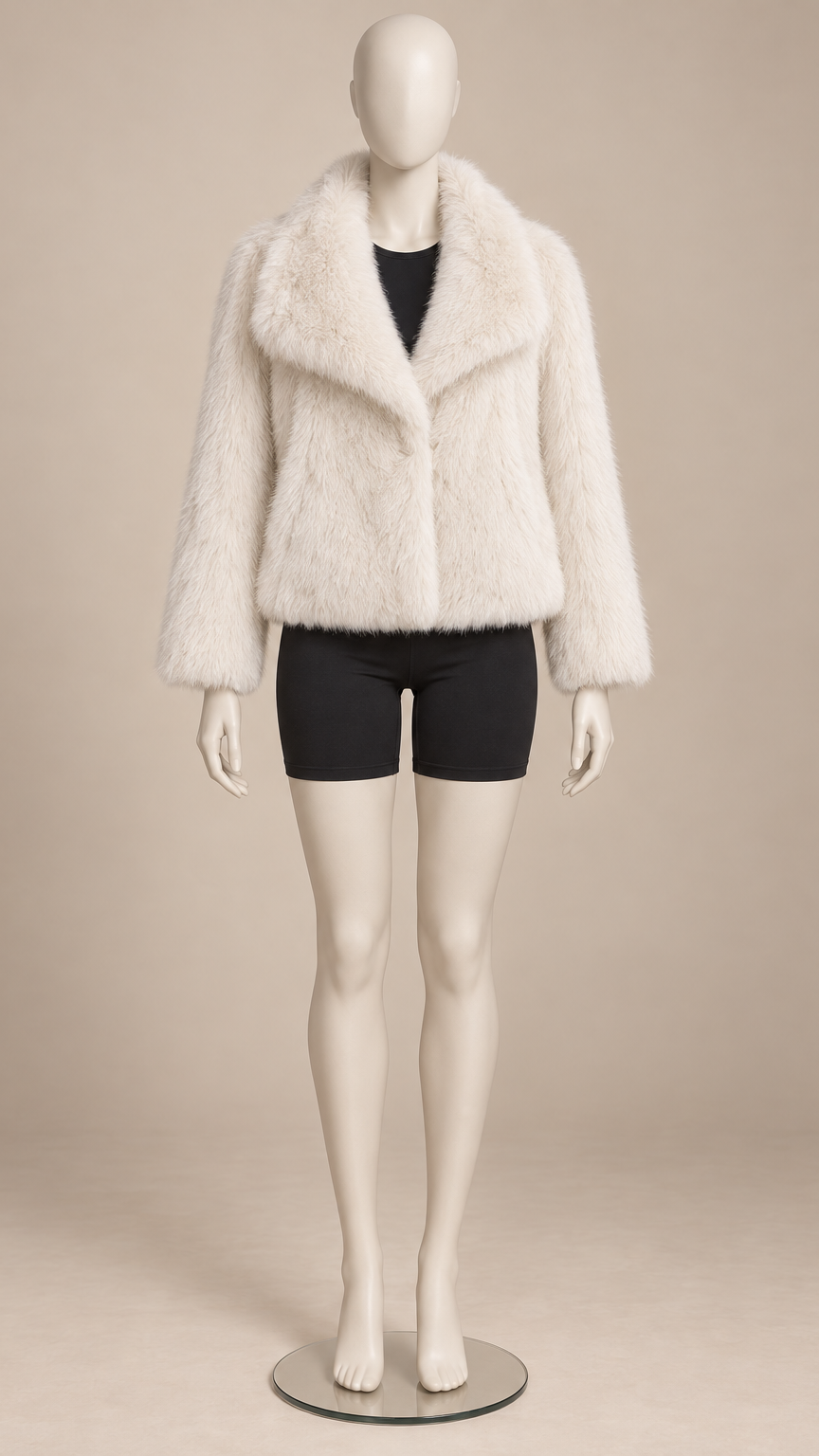 Josette Lapel Jacket — White mannequin front