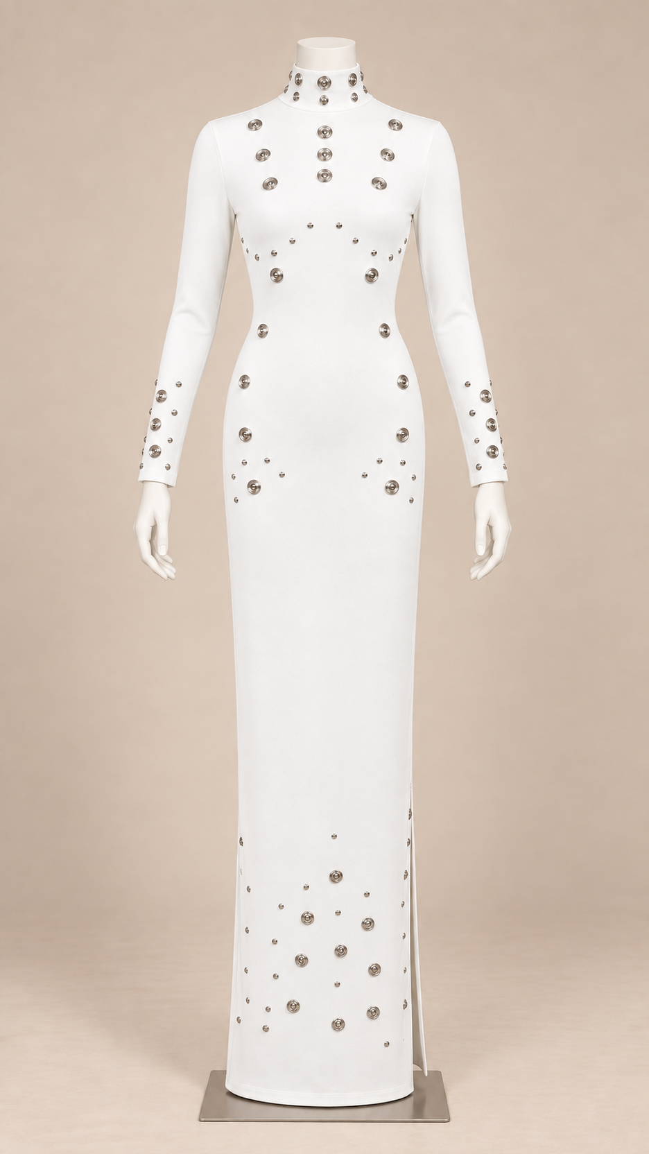 Lisette Rivet Maxi — White mannequin front