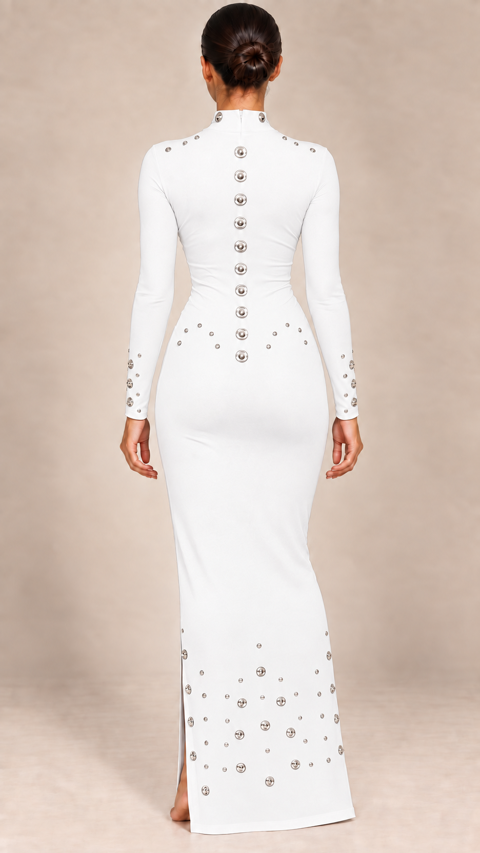 Lisette Rivet Maxi — White model back