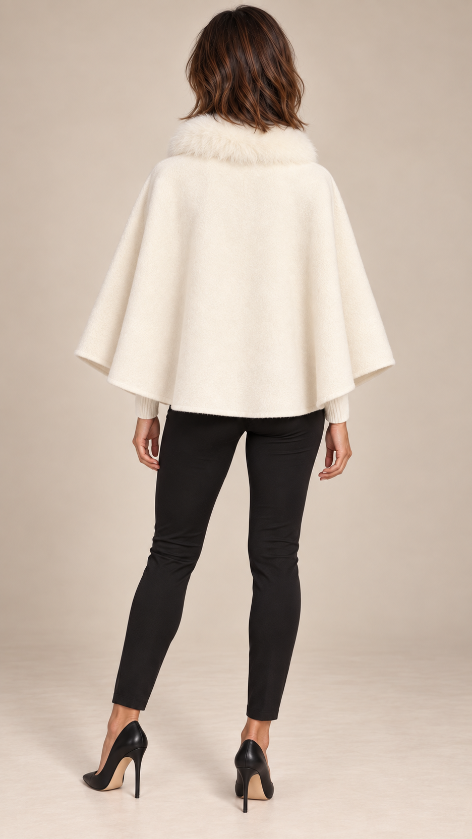 Colette Cape Coat — White model back
