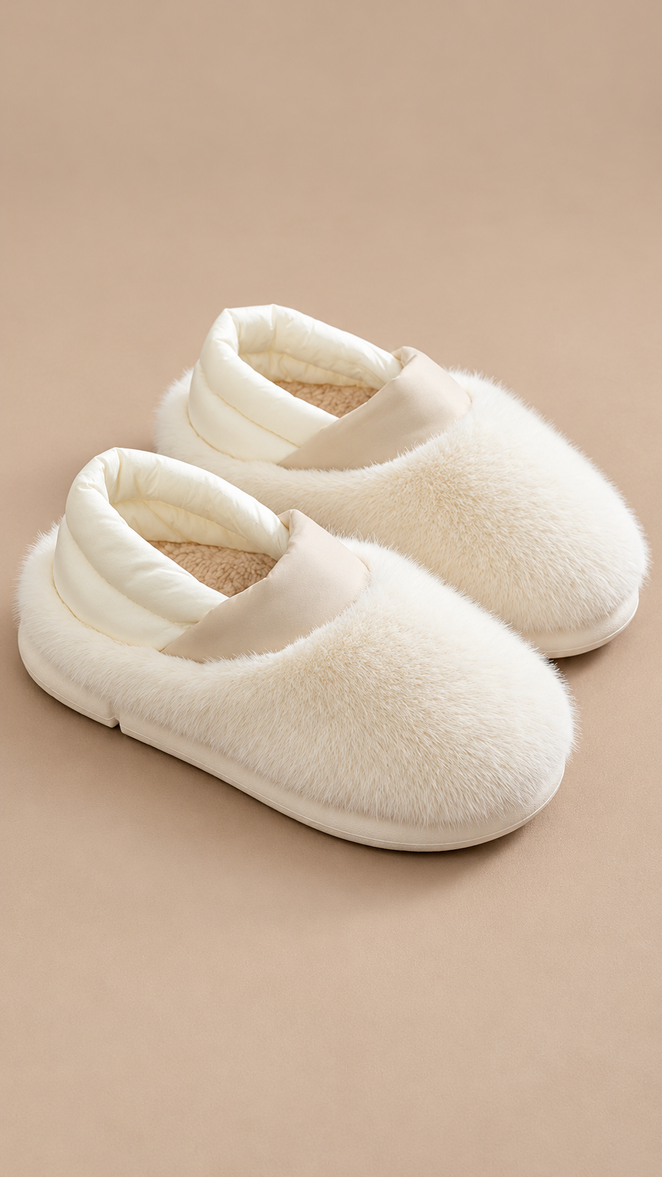 Lucienne Quilt-Collar Slipper — White product only