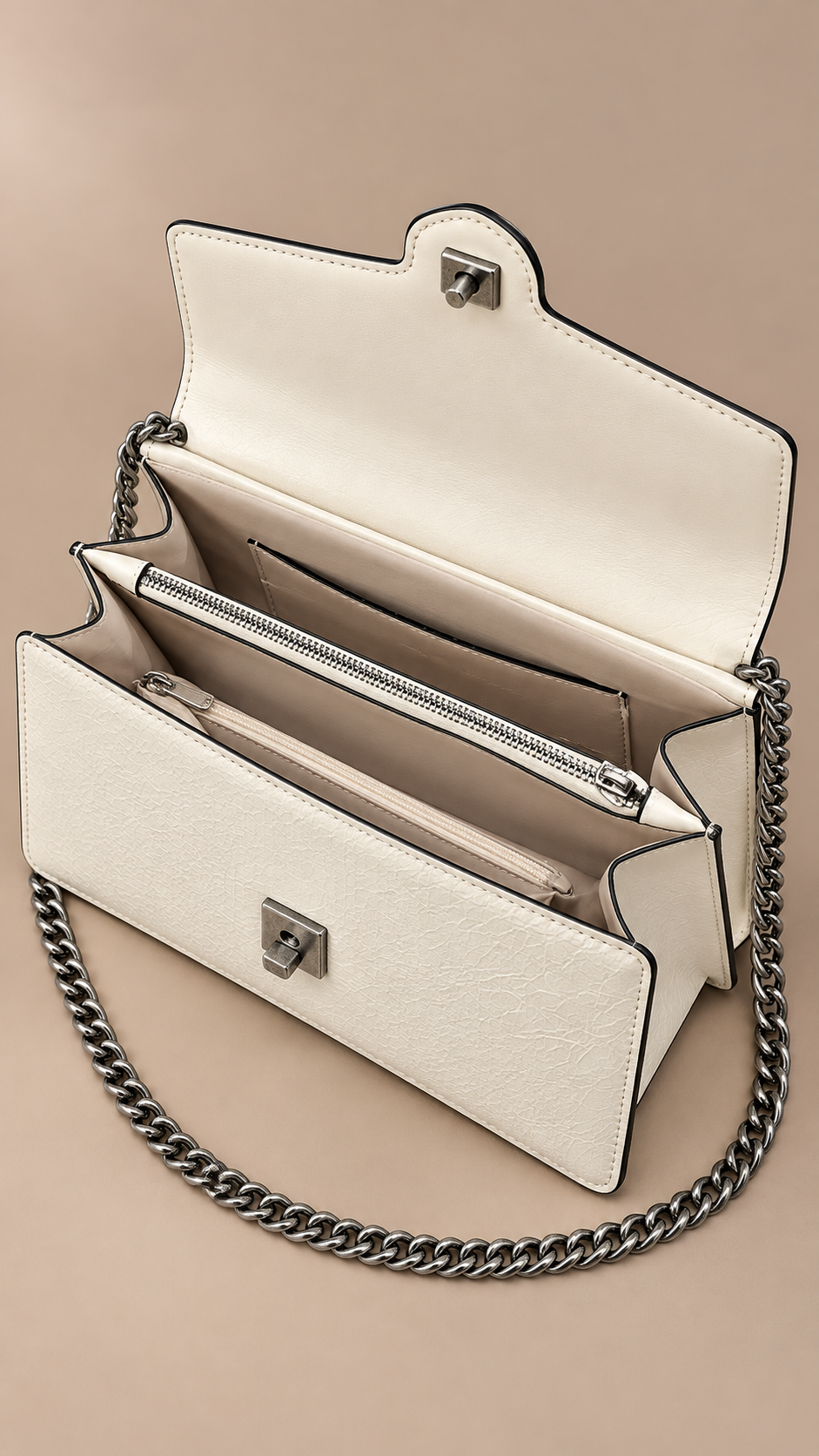 Nova Chain Shoulder Bag — White product open