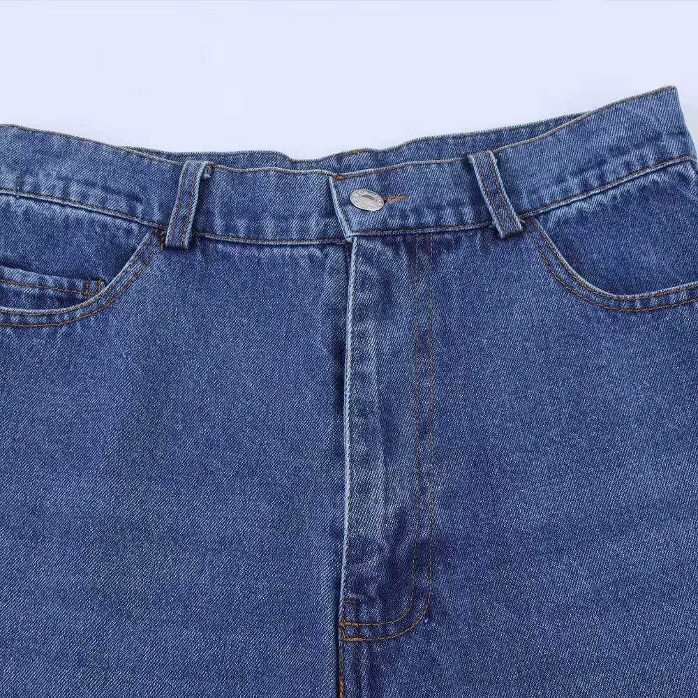 Jeans me këmbë të gjera - me bel të lartë
