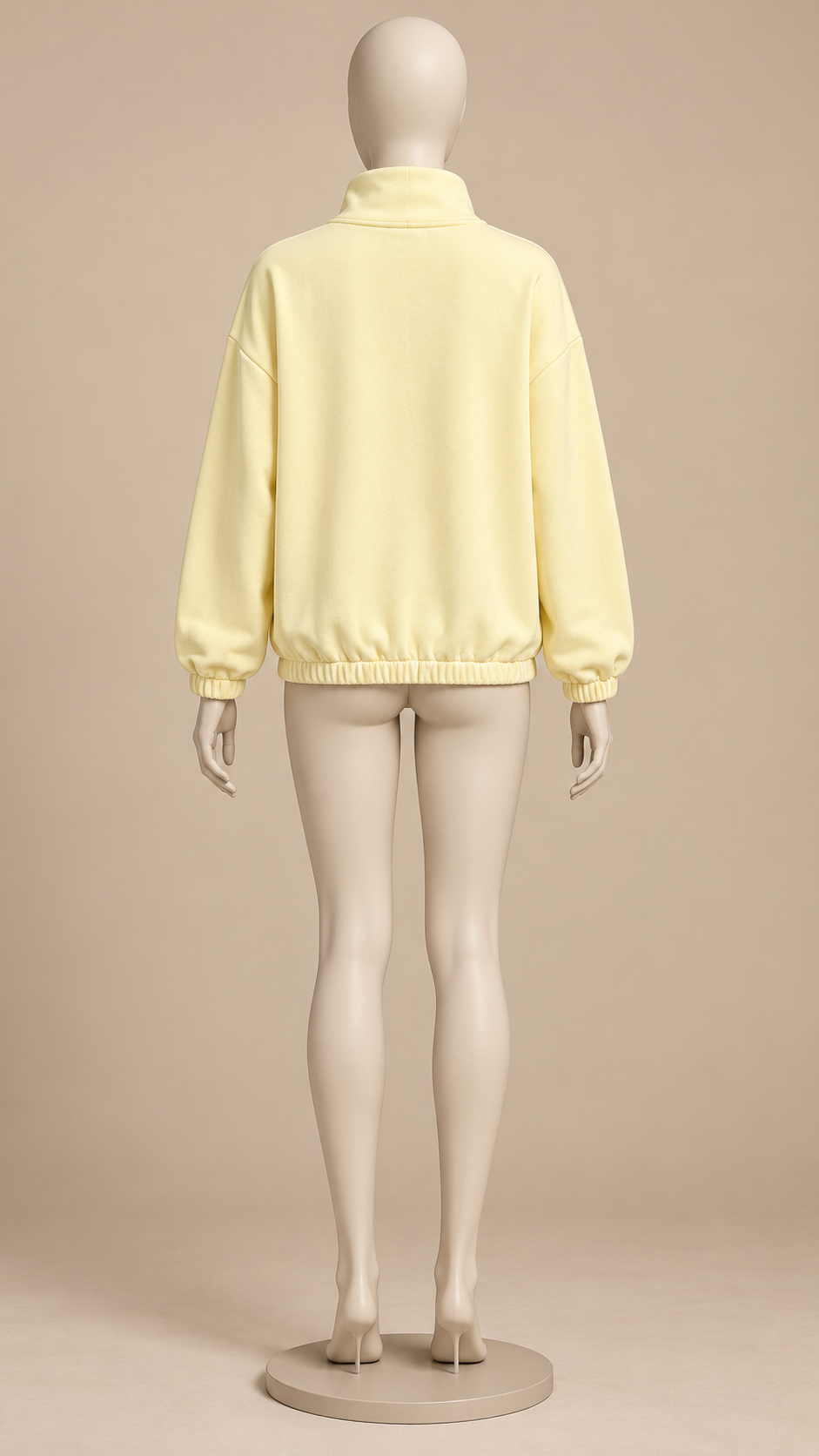 Junia Half-Zip Sweatshirt — Yellow mannequin back