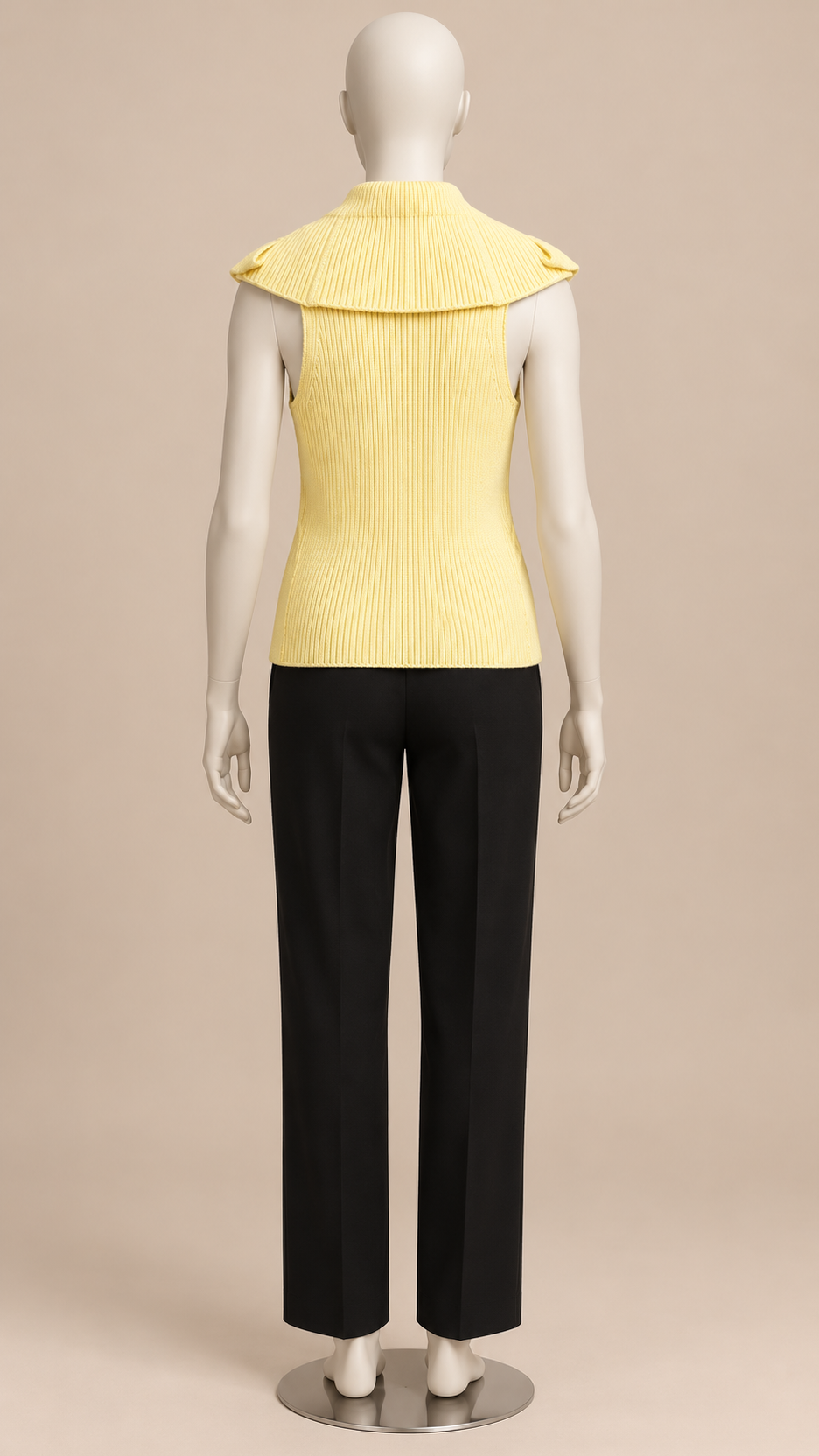 Elowen Wing-Collar Tank — Yellow mannequin back