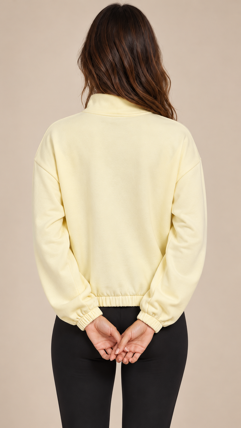 Junia Half-Zip Sweatshirt — Yellow model back