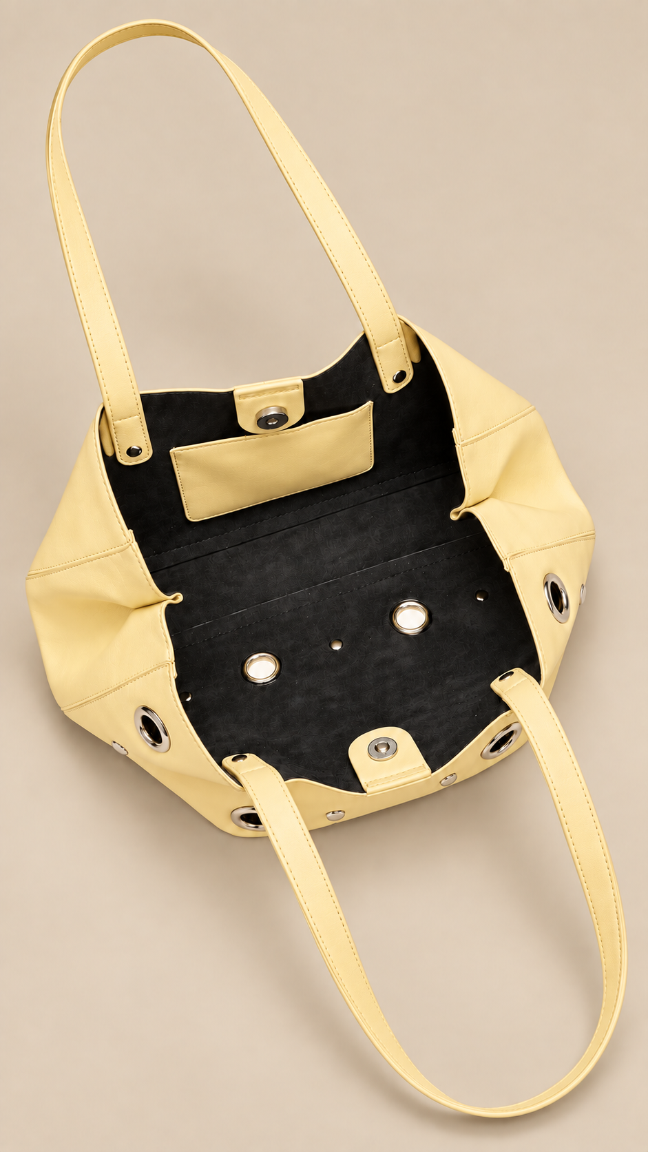 Noelia Eyelet Tote — Yellow product open