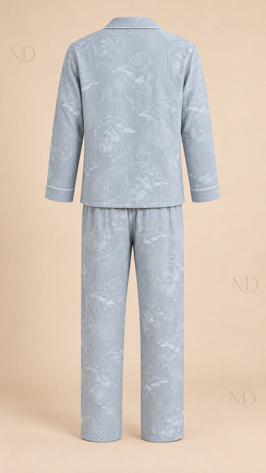 Yuki Gauze Pajama Set grey mannequin back