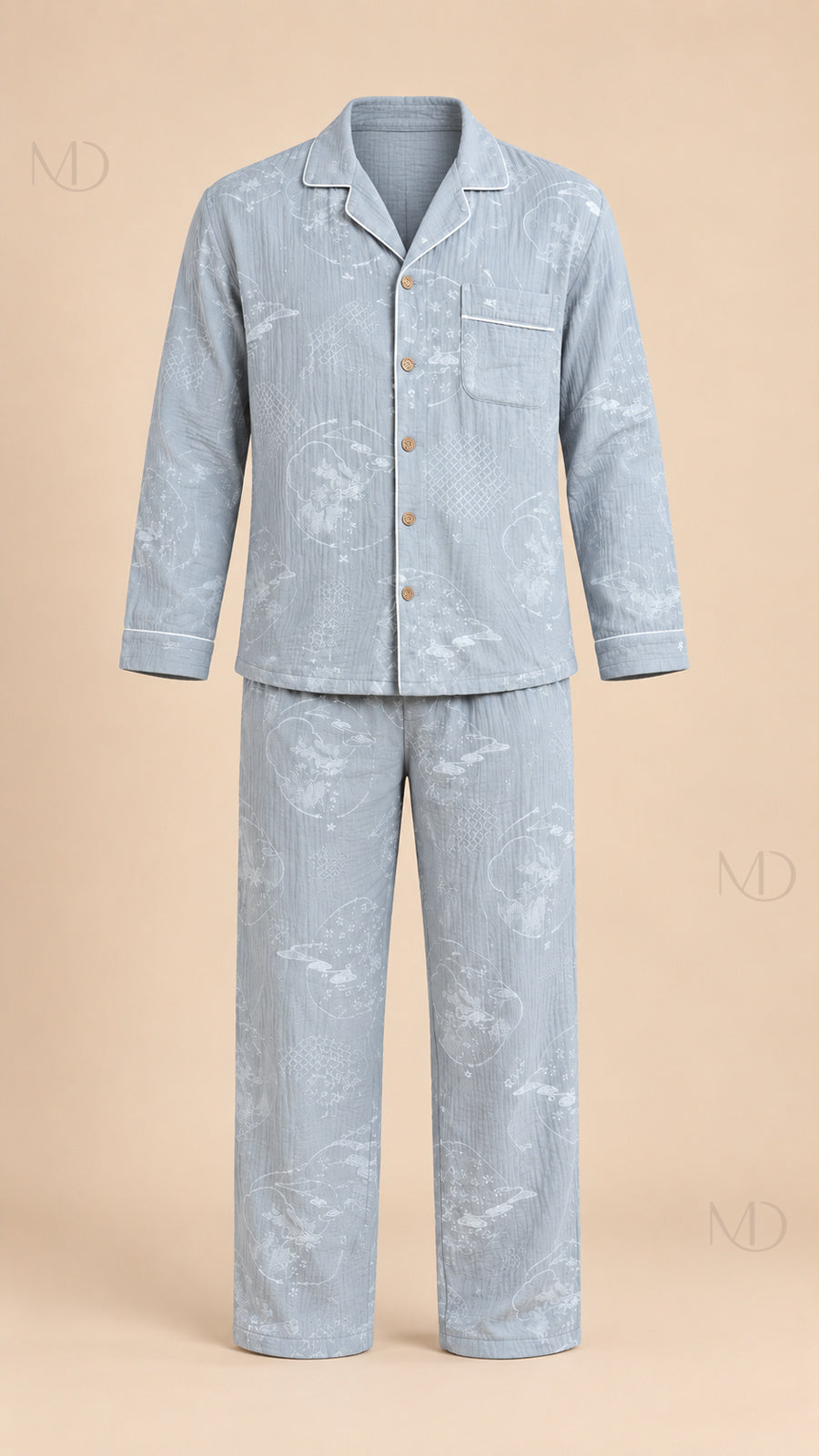 Yuki Gauze Pajama Set grey mannequin front