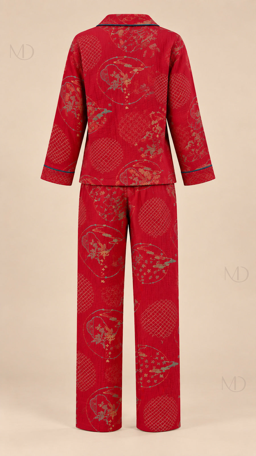 Yuki Gauze Pajama Set red mannequin back
