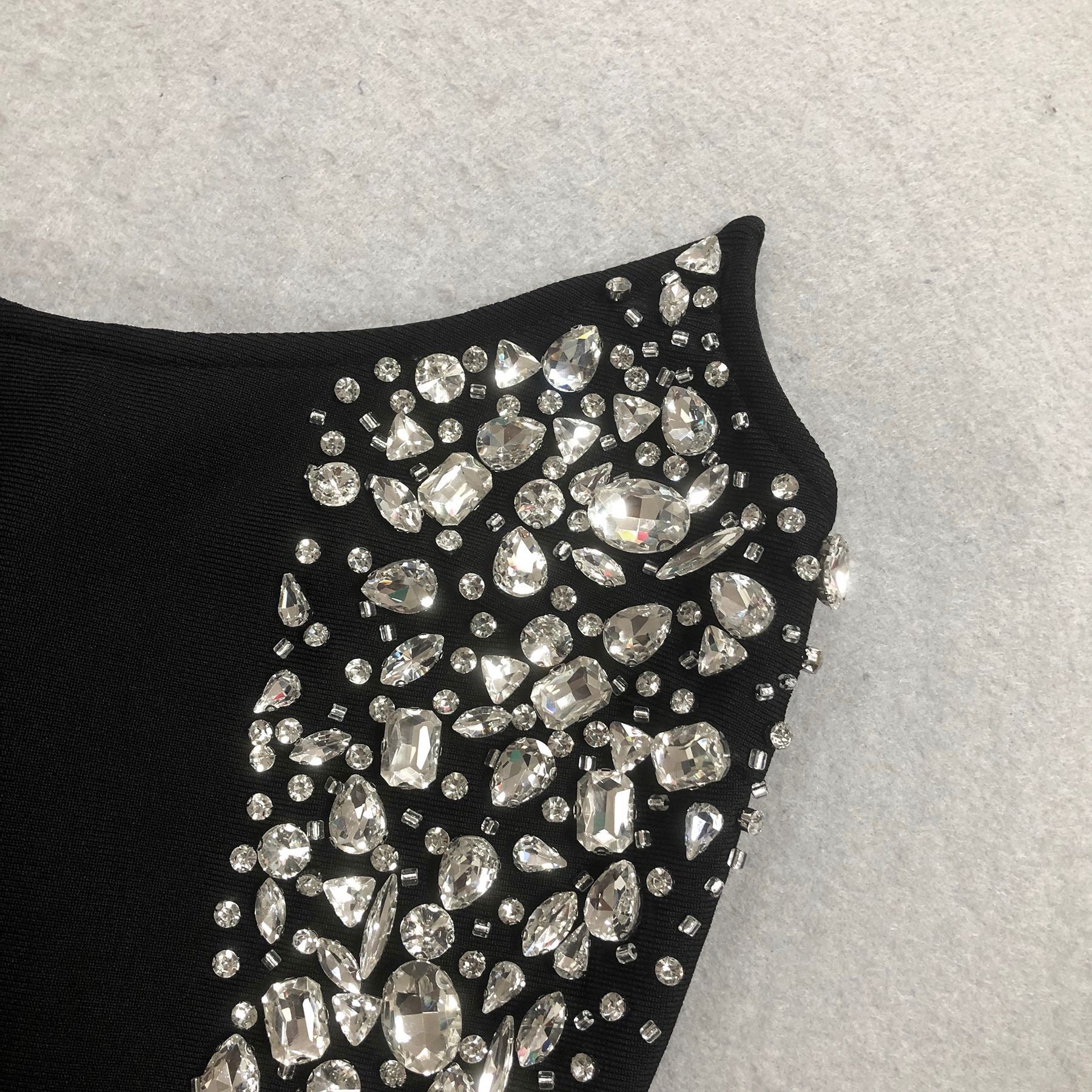 Crystal Panel Strapless Mini Dress