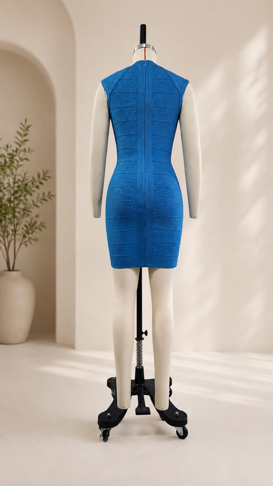 Peacock Blue Bandage Bodycon Dress