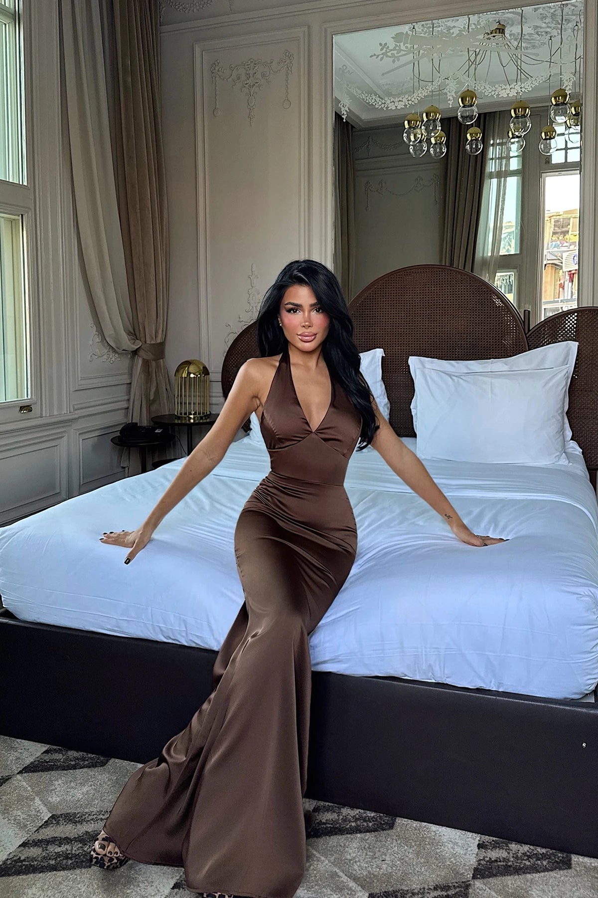Sartoria Long Dress in Dark Brown
