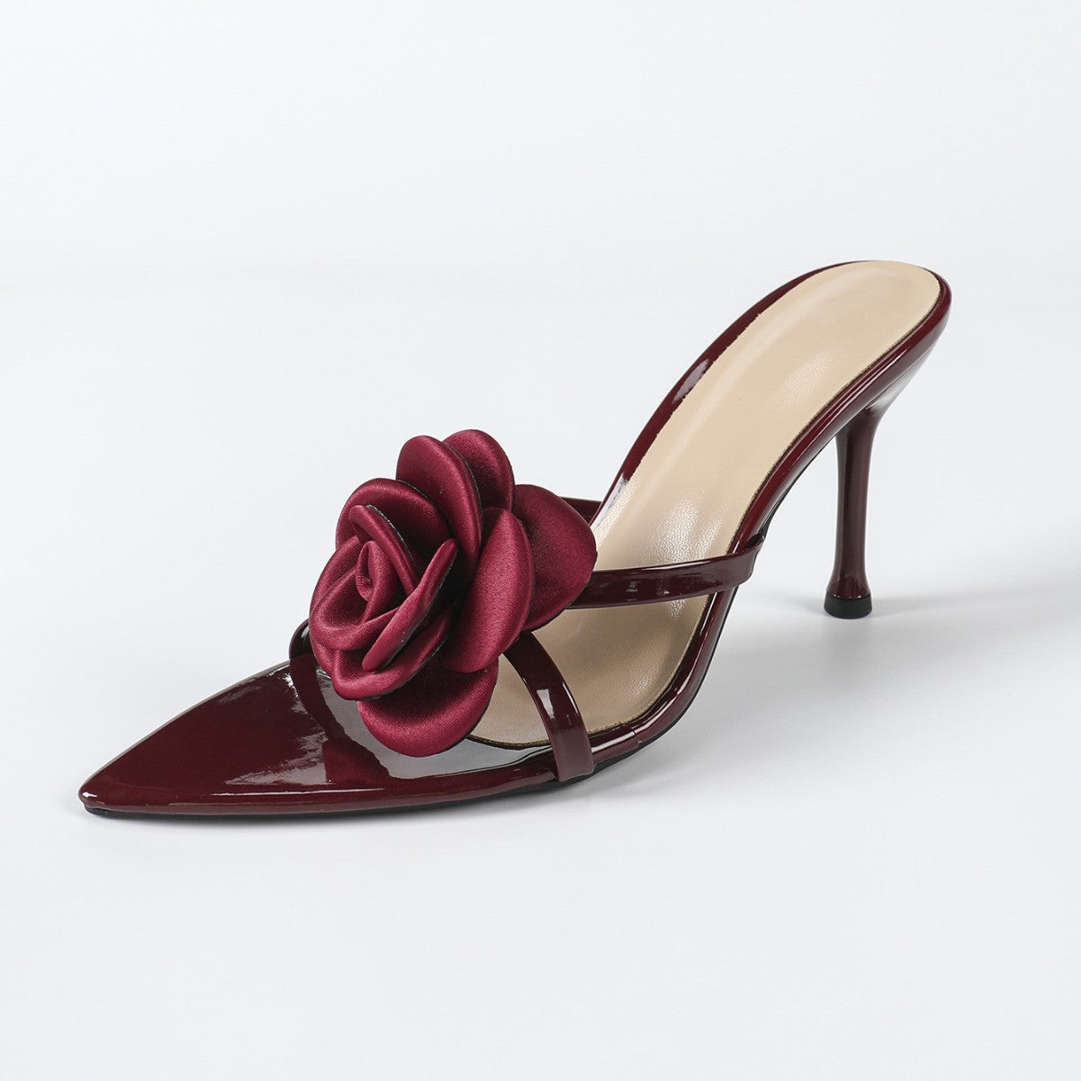Velvet Wine Strap Heels
