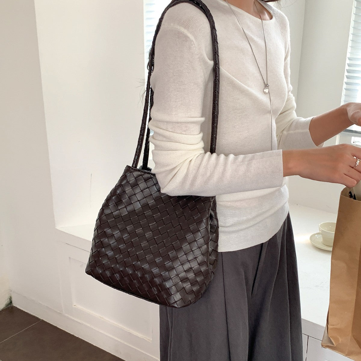 Artisan Woven Bucket Bag