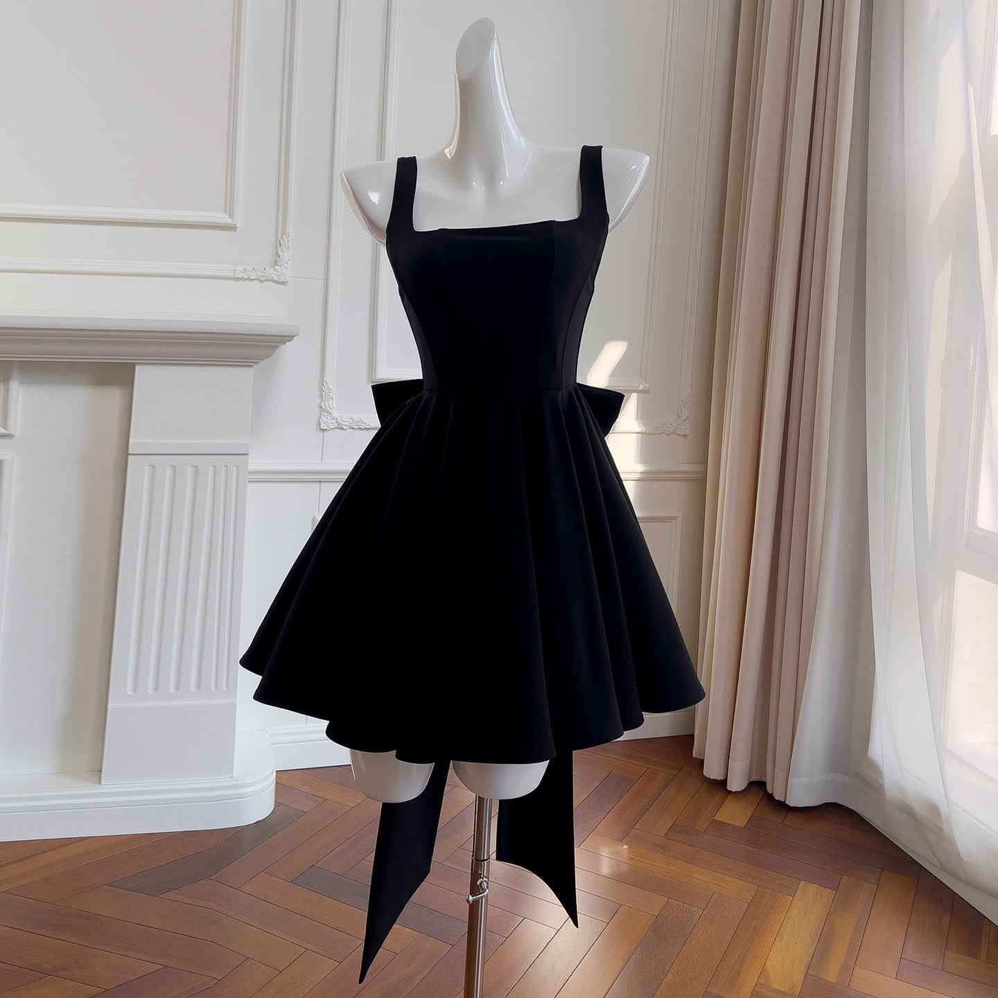 Velour Bow Midi Dress