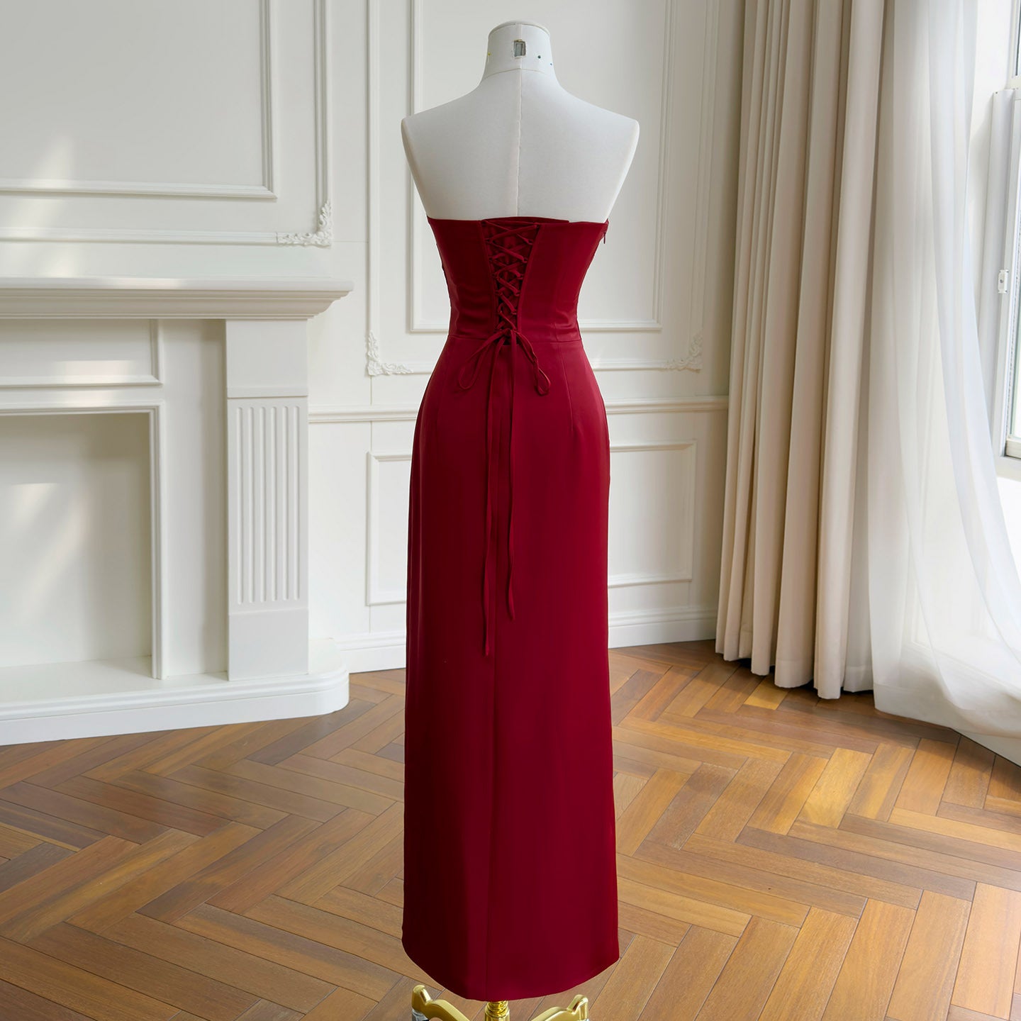 Valentina Satin One-Shoulder Maxi Dress