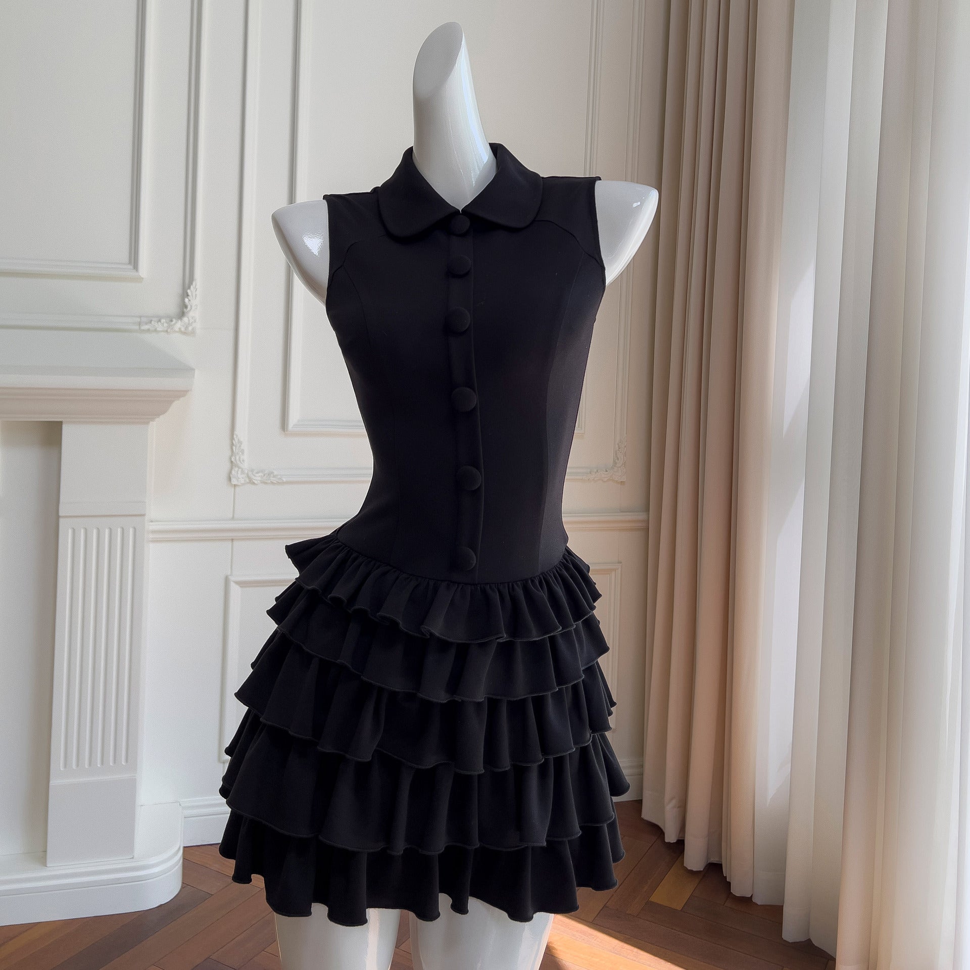 Noirelle Square-Neck Mini Dress