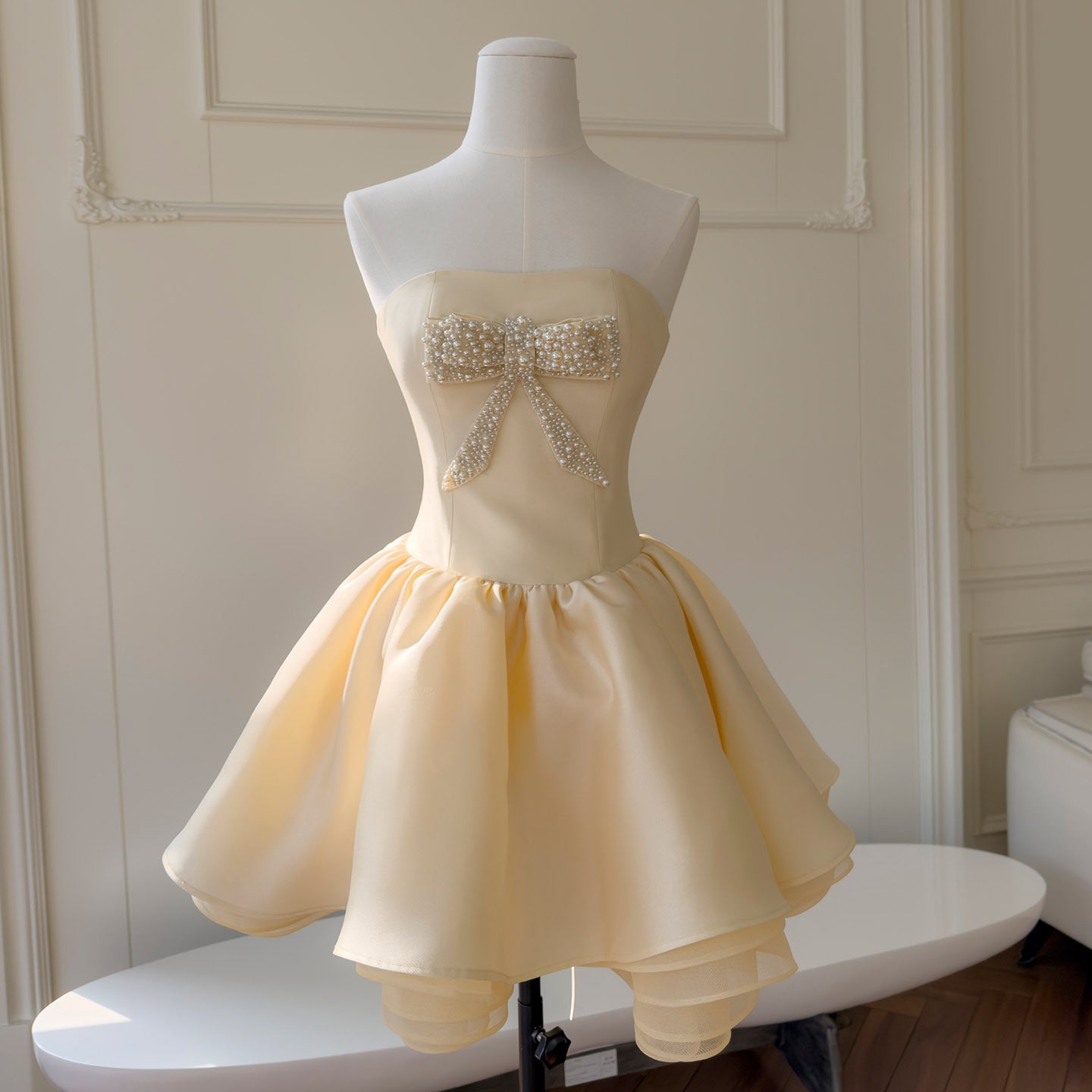 Butteré Satin Puff Mini Dress