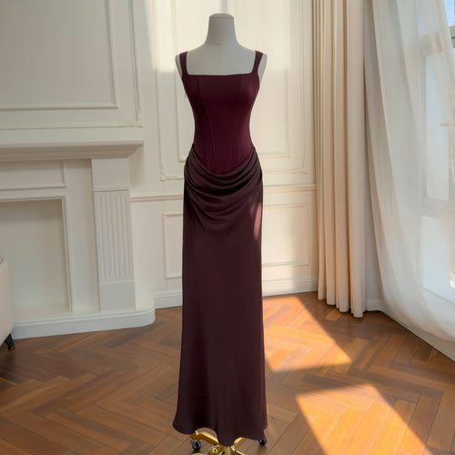 Bordeauxé Satin Maxi Dress