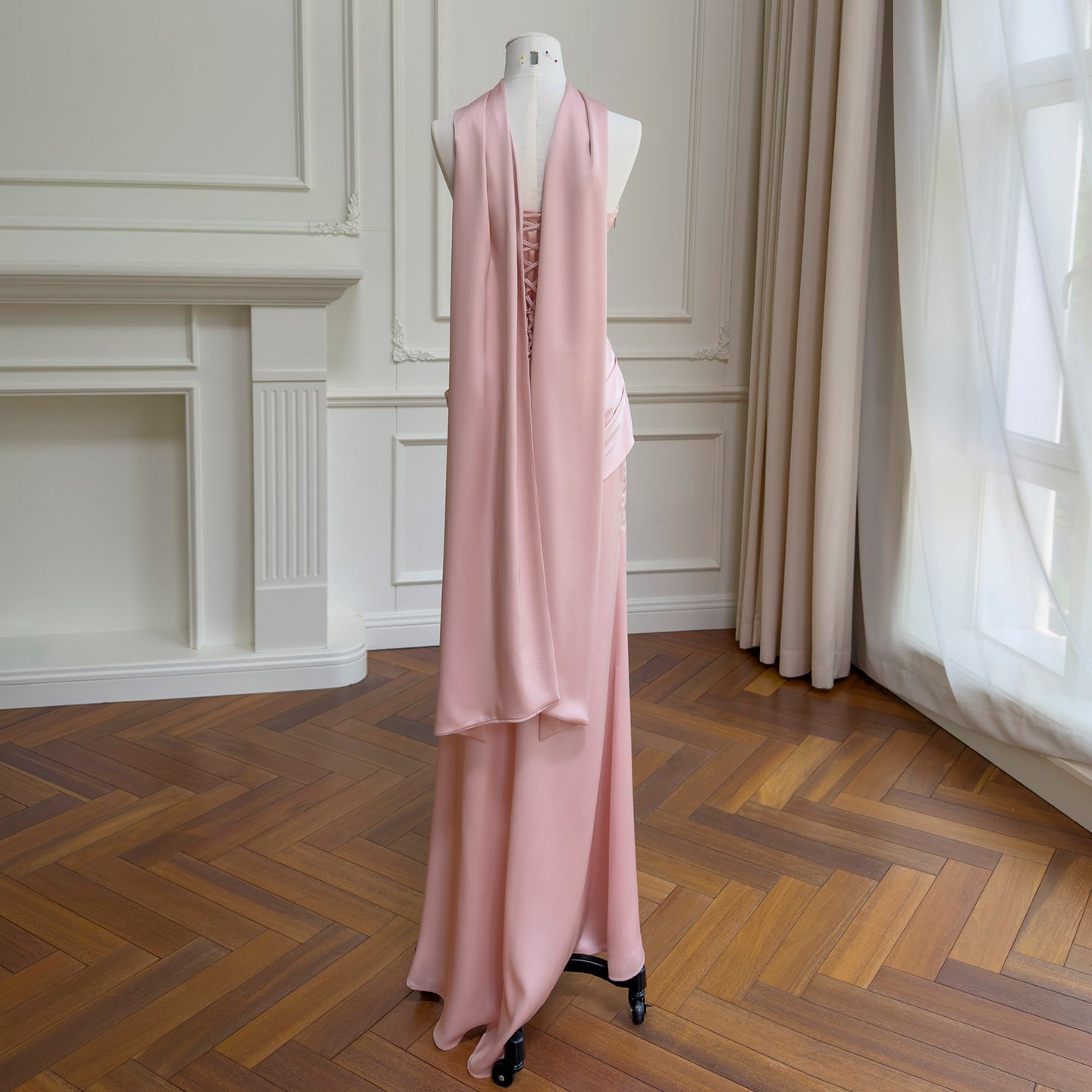 Sakuraé Satin Fishtail Maxi Dress