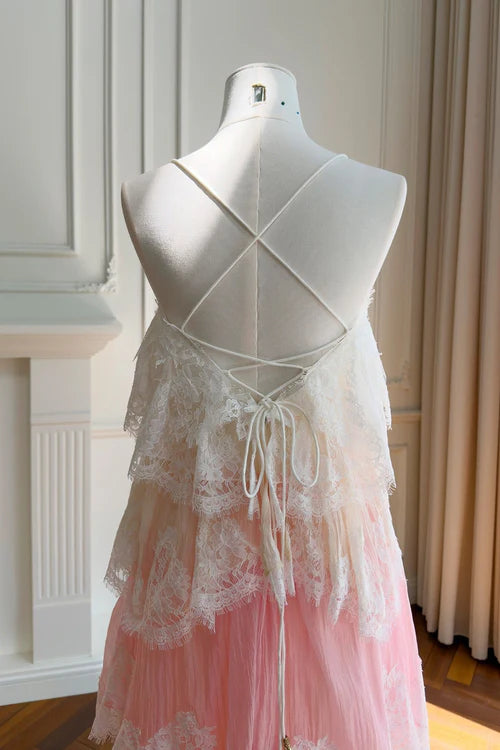 Pechella Mesh Cake Maxi Dress