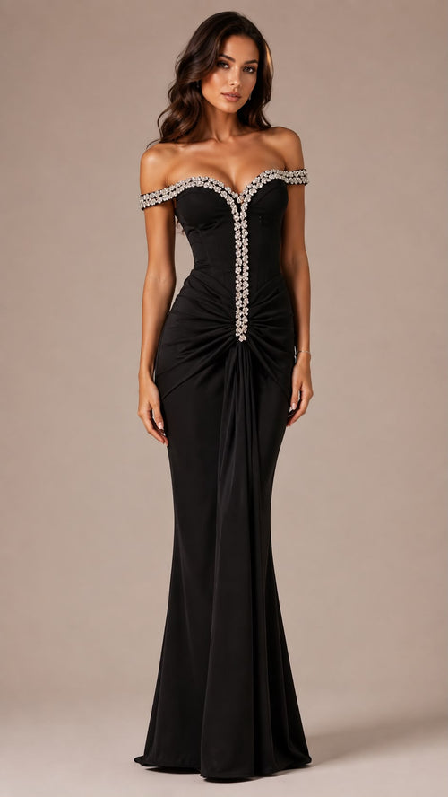 Rhinestone Embellished Bandage Gown