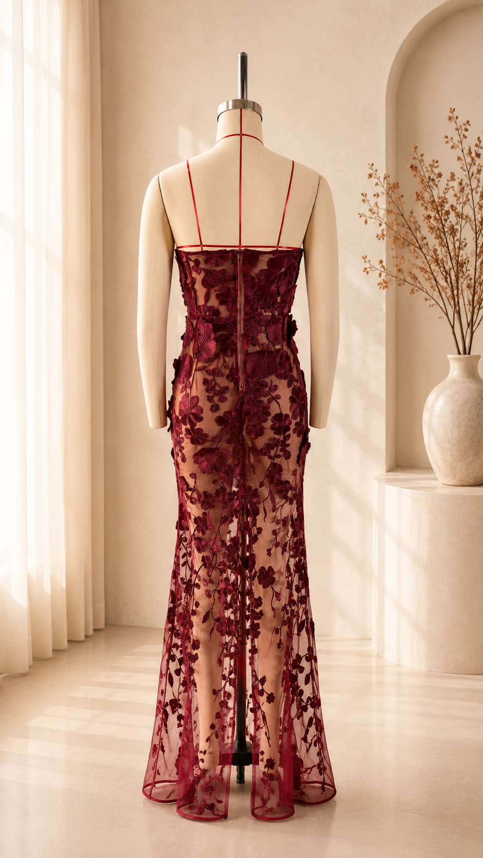 Roselle 3D Floral Maxi Dress