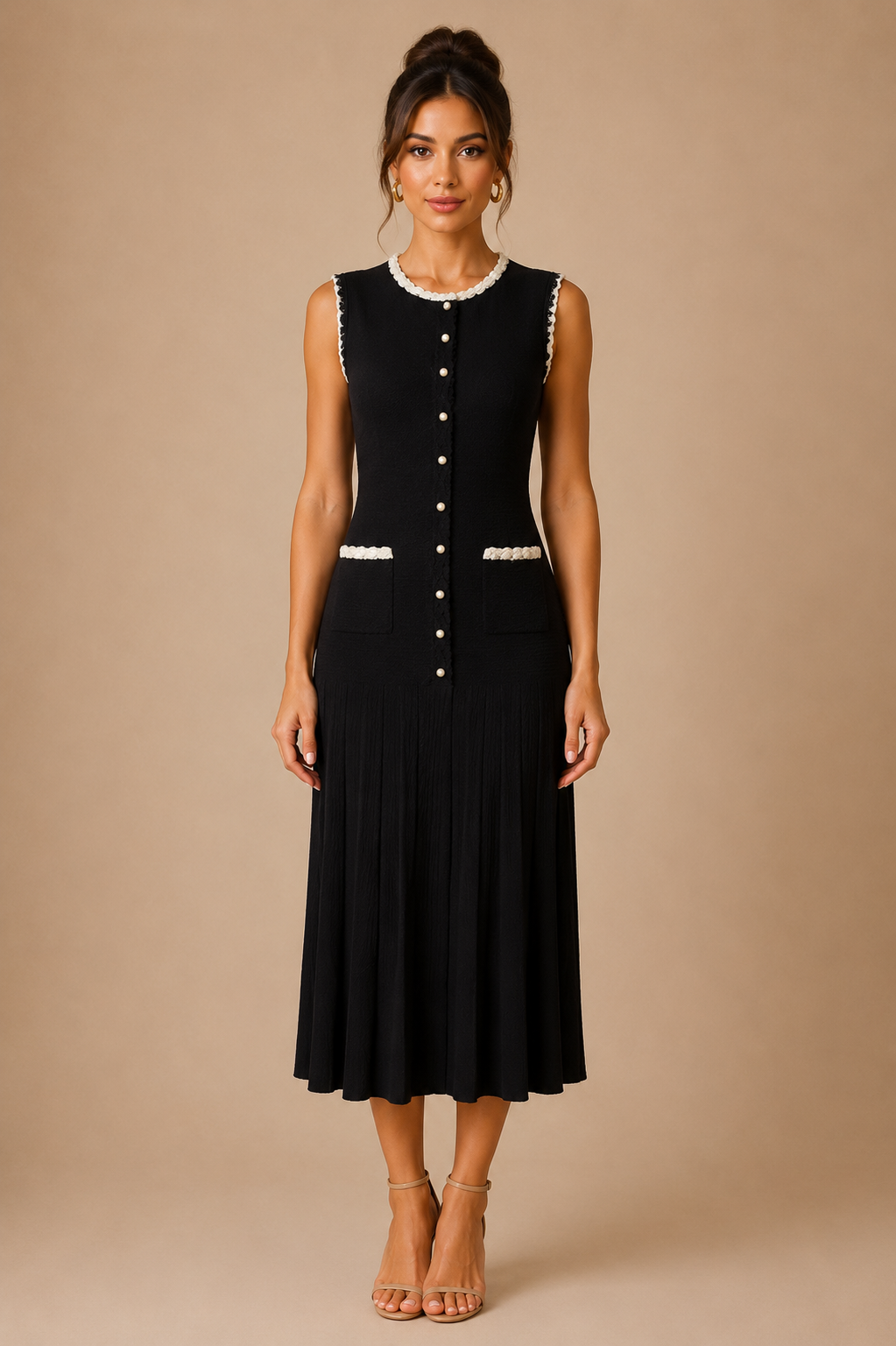 Noirelle Embroidered Knit Maxi Dress