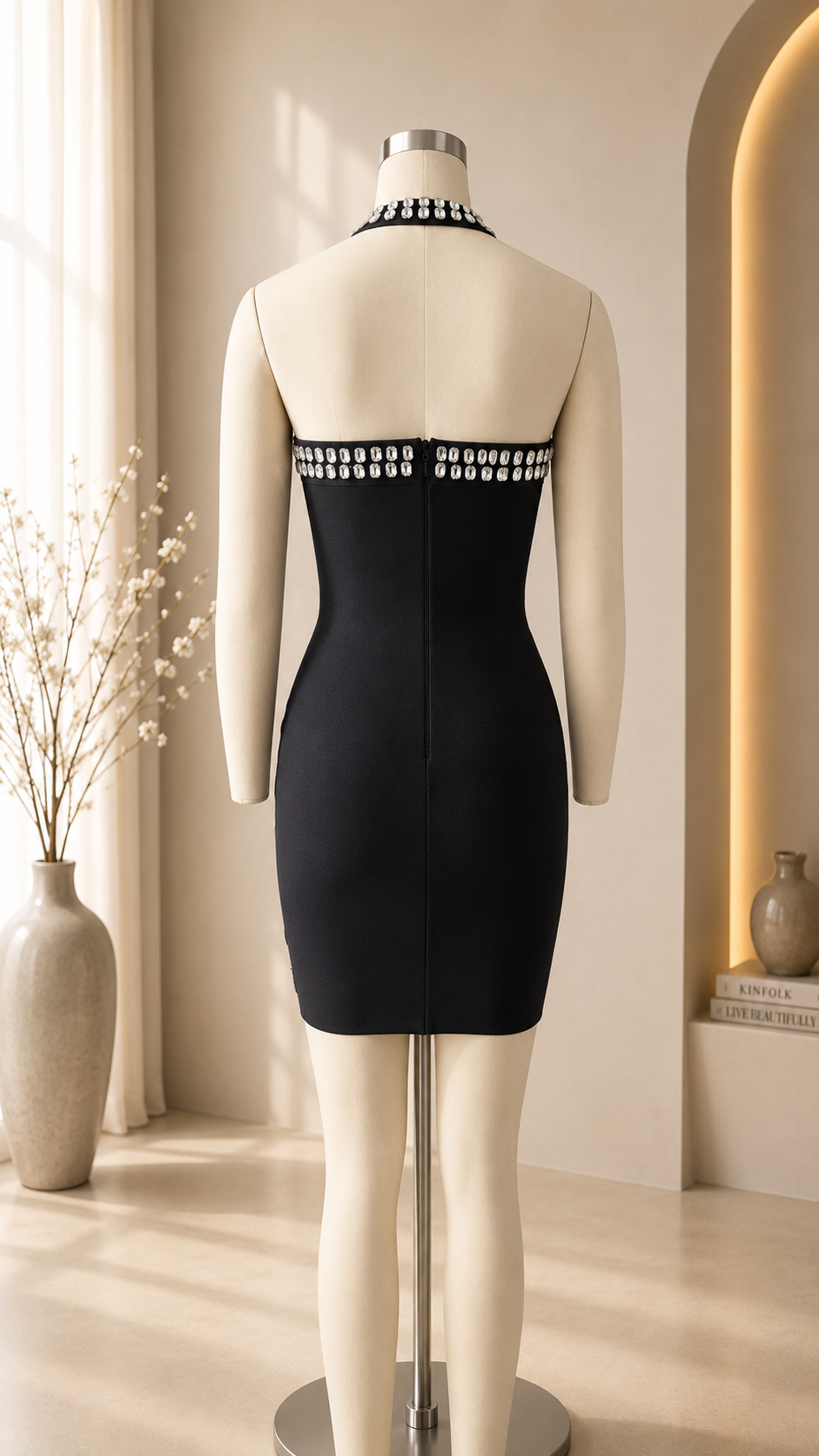 Noire Crystal Mini Dress