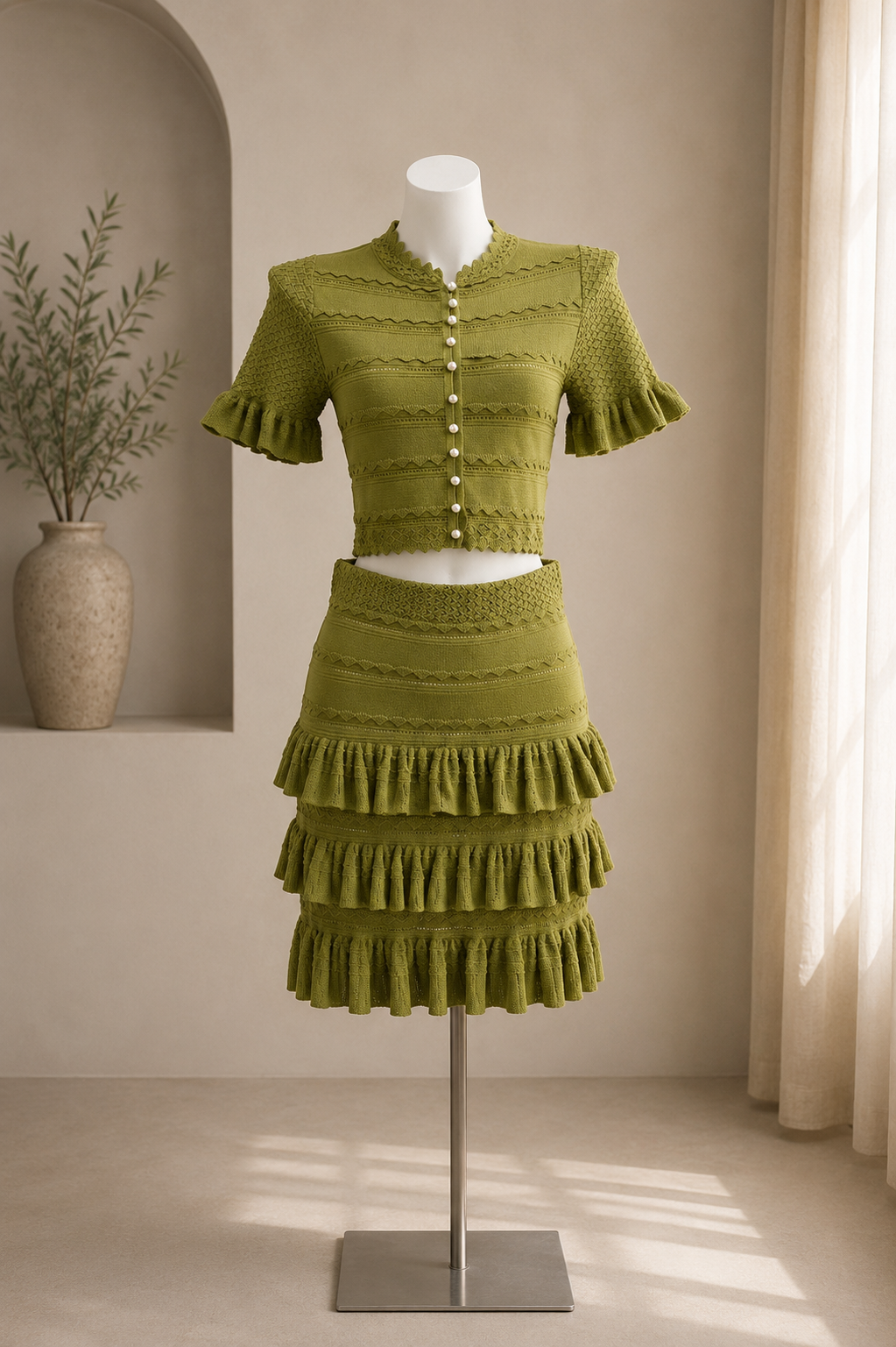 Liora Ruffle Knit Set
