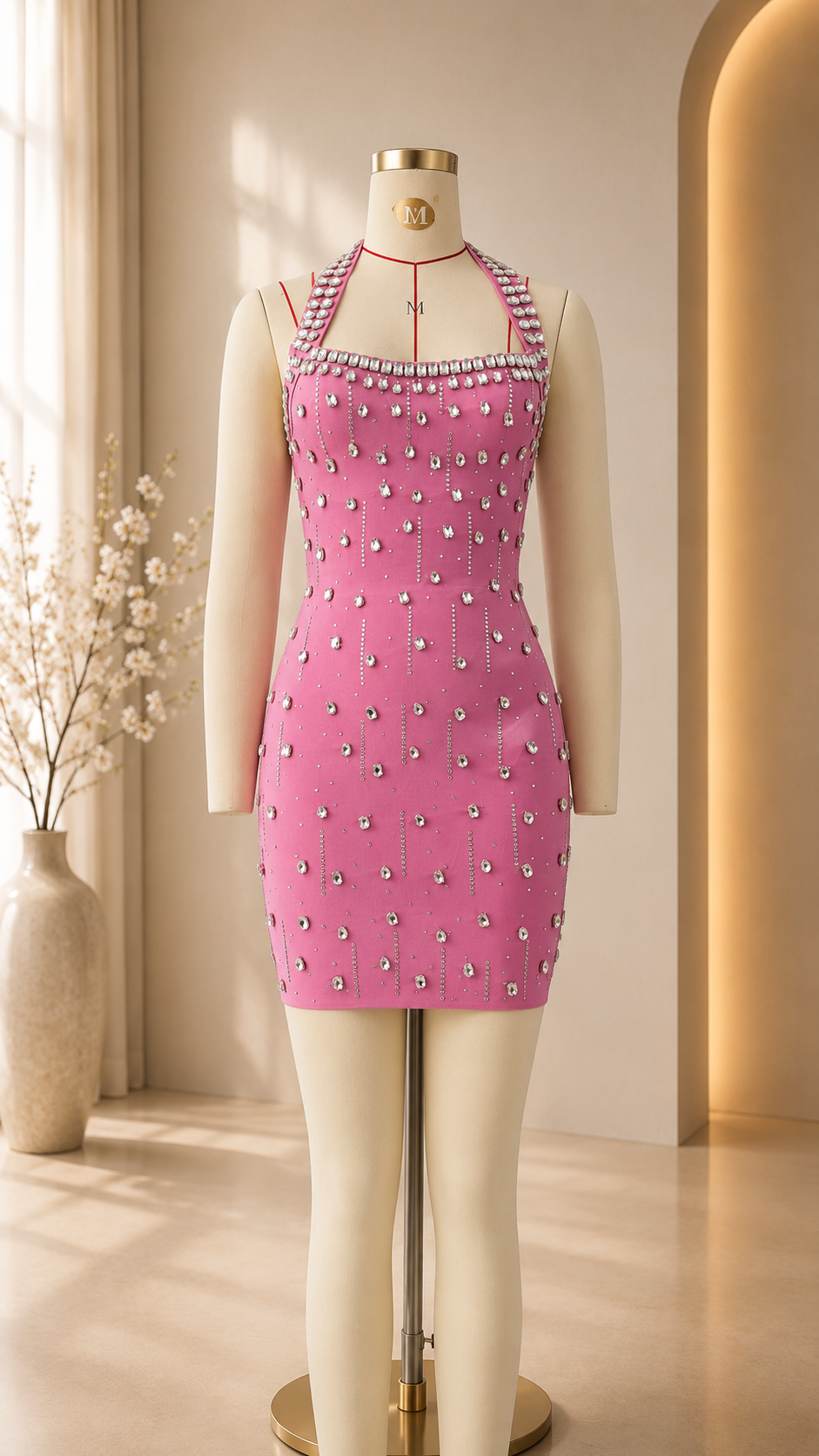 Noire Crystal Mini Dress