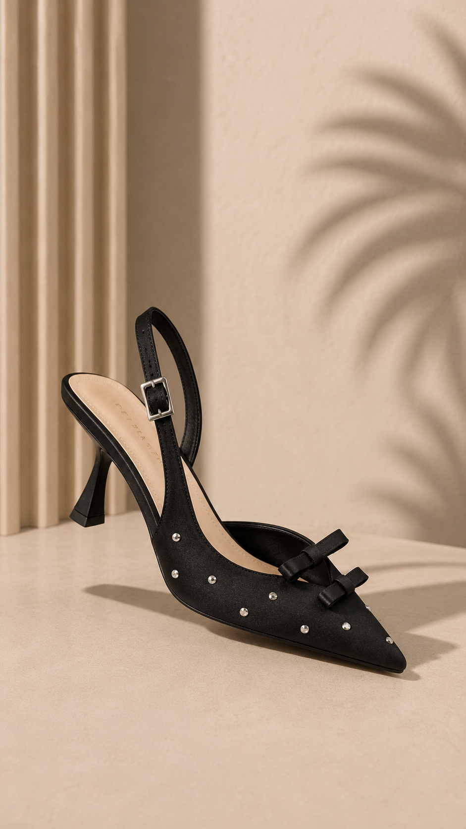 Satin Bow Slingback Stiletto Heels