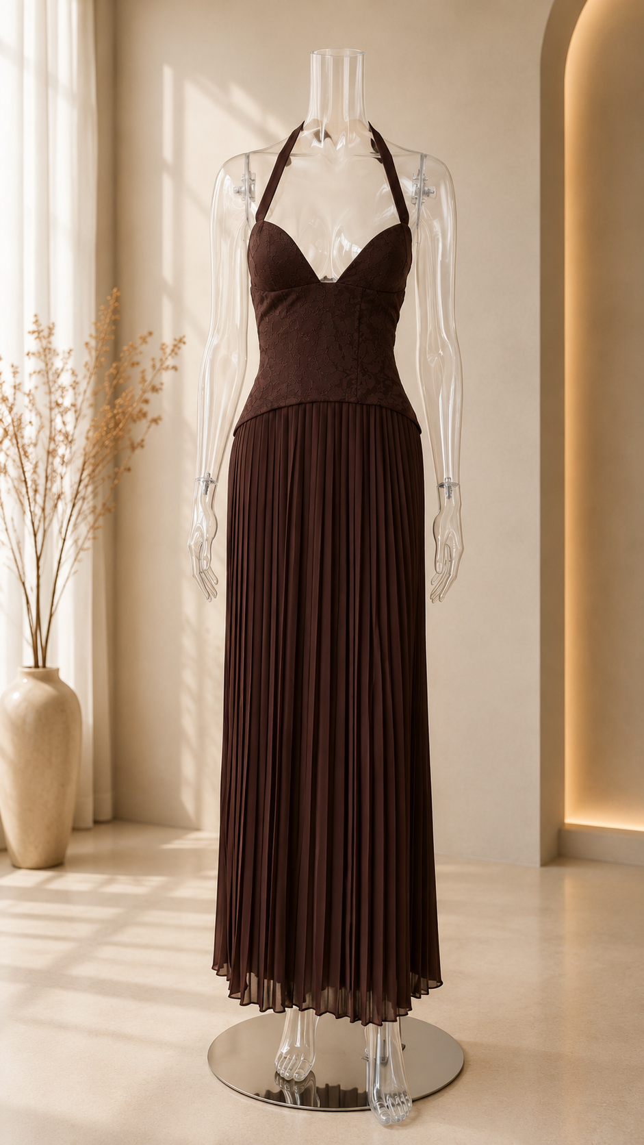 Vivienne Pleated Midi Dress