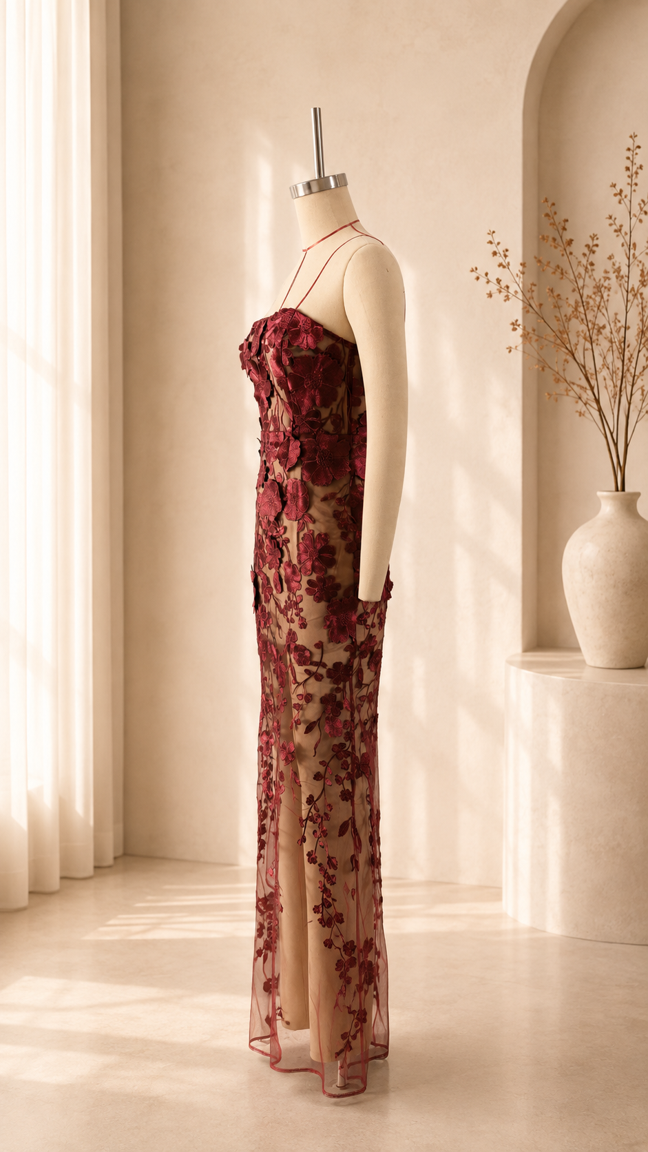 Roselle 3D Floral Maxi Dress