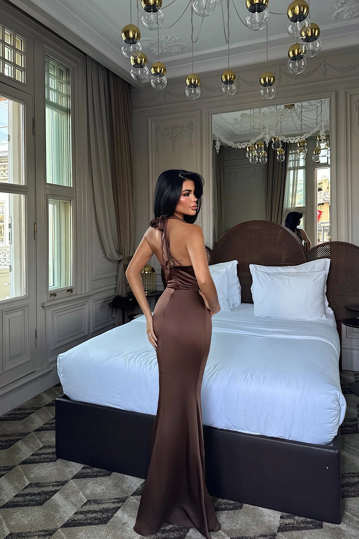 Sartoria Long Dress in Dark Brown