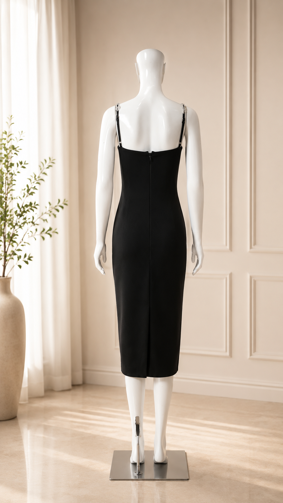 Pearl Beaded Bust Slip Dress