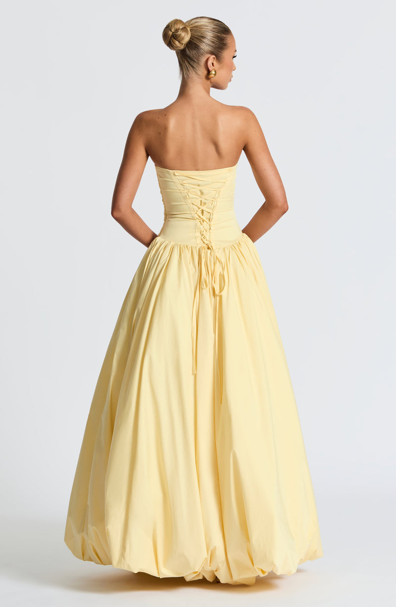 yellow fluffy dress