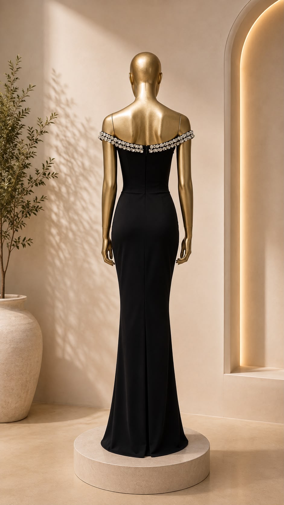 Rhinestone Embellished Bandage Gown