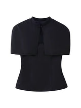 Two Piece Mock Neck Cape Top