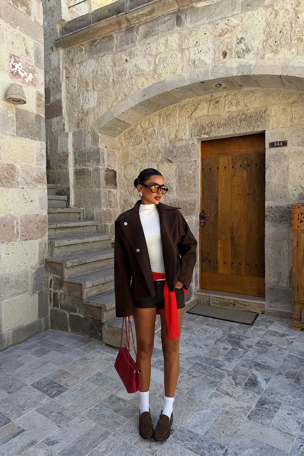 Dark Brown Jacket with Button Details
