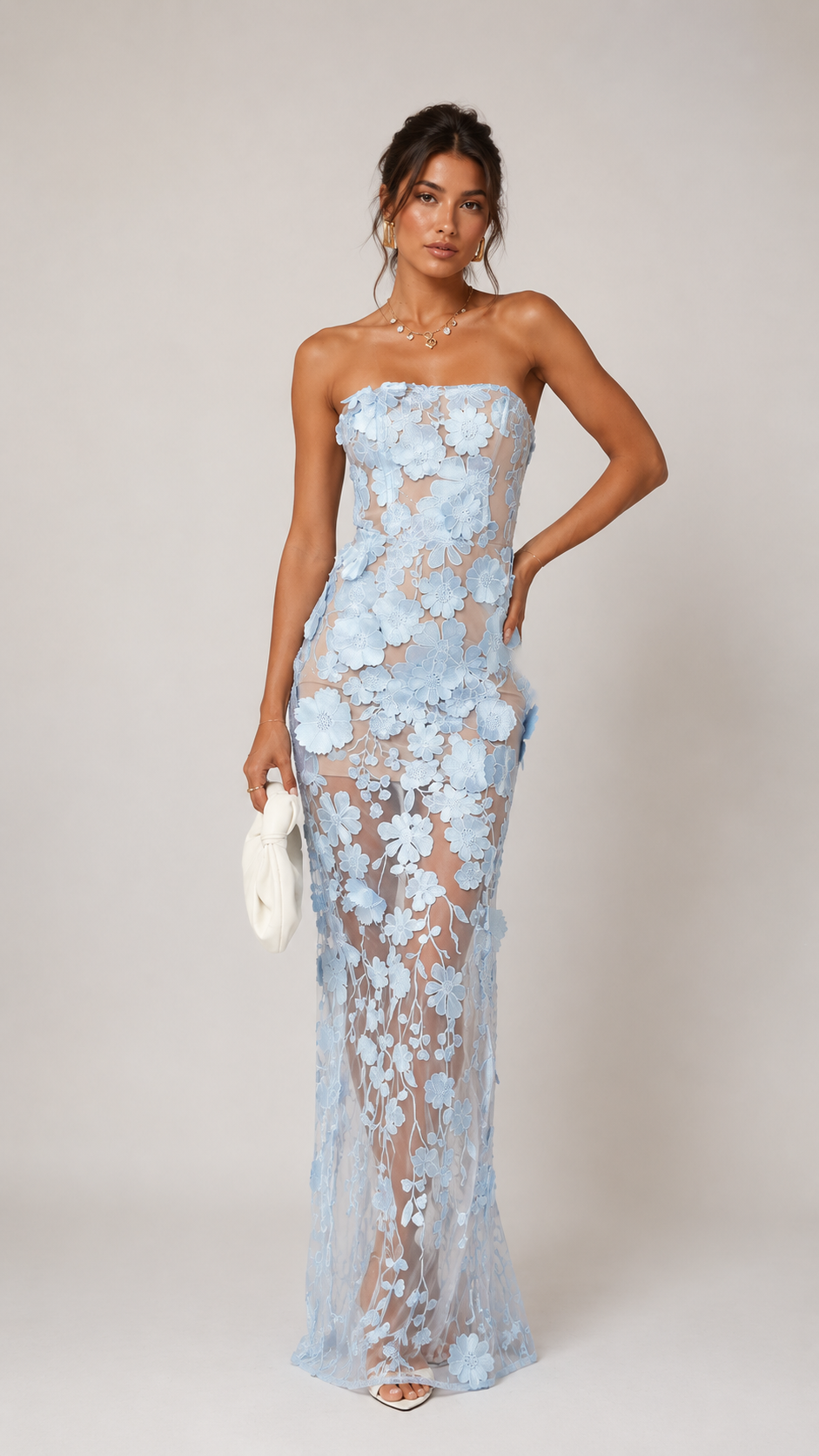 Roselle 3D Floral Maxi Dress