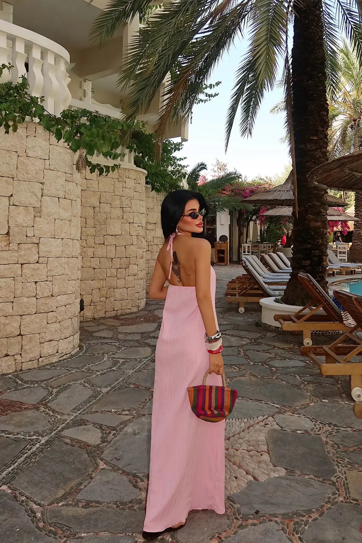 Pink Halter Neck Dress