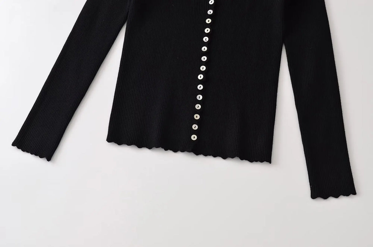 Sigrid Shell-Button Cardigan