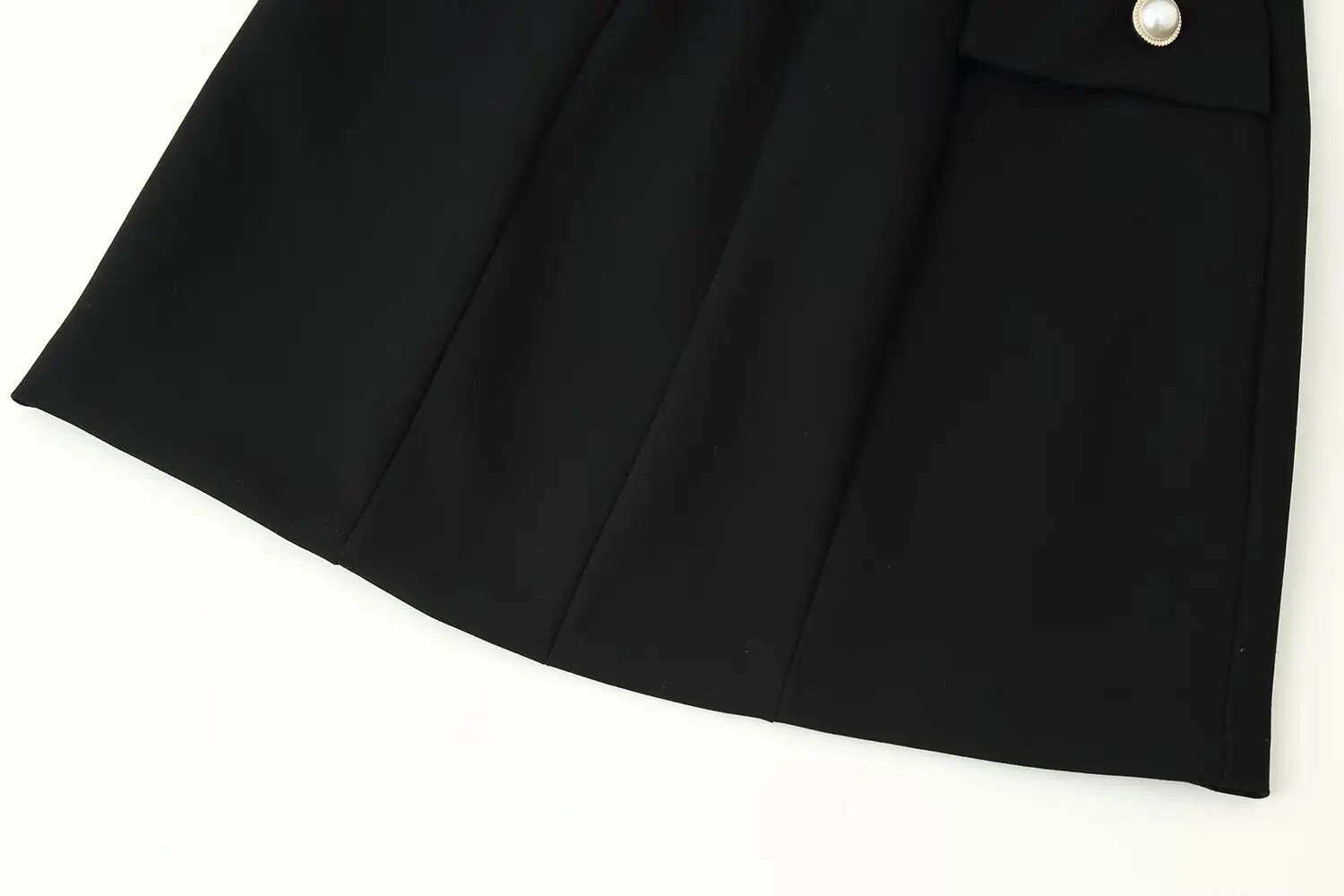 Padded Shoulder Pocket Flap Mini Dress